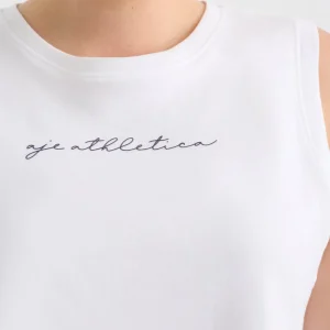 Sale Aje ATHLETICA Gathered Keyhole Crop Tank 145 White Navy