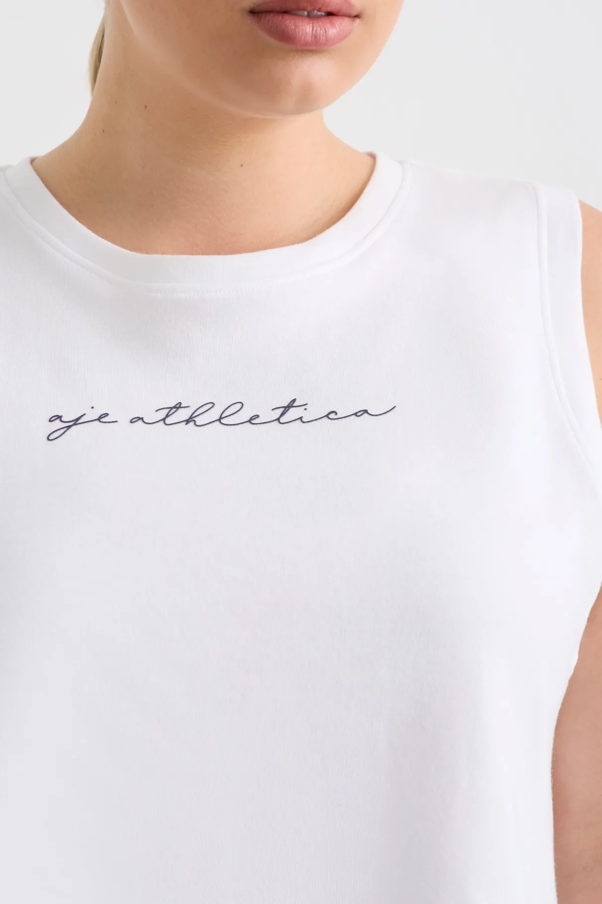gathered_keyhole_crop_tank__8.webp Sale Aje ATHLETICA Gathered Keyhole Crop Tank 145 White Navy