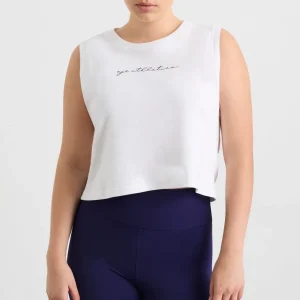 Sale Aje ATHLETICA Gathered Keyhole Crop Tank 145 White Navy