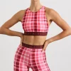 Best Aje ATHLETICA High Neck Sports Bra 374 Blurred Pink Check