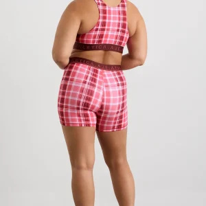 Best Aje ATHLETICA High Neck Sports Bra 374 Blurred Pink Check