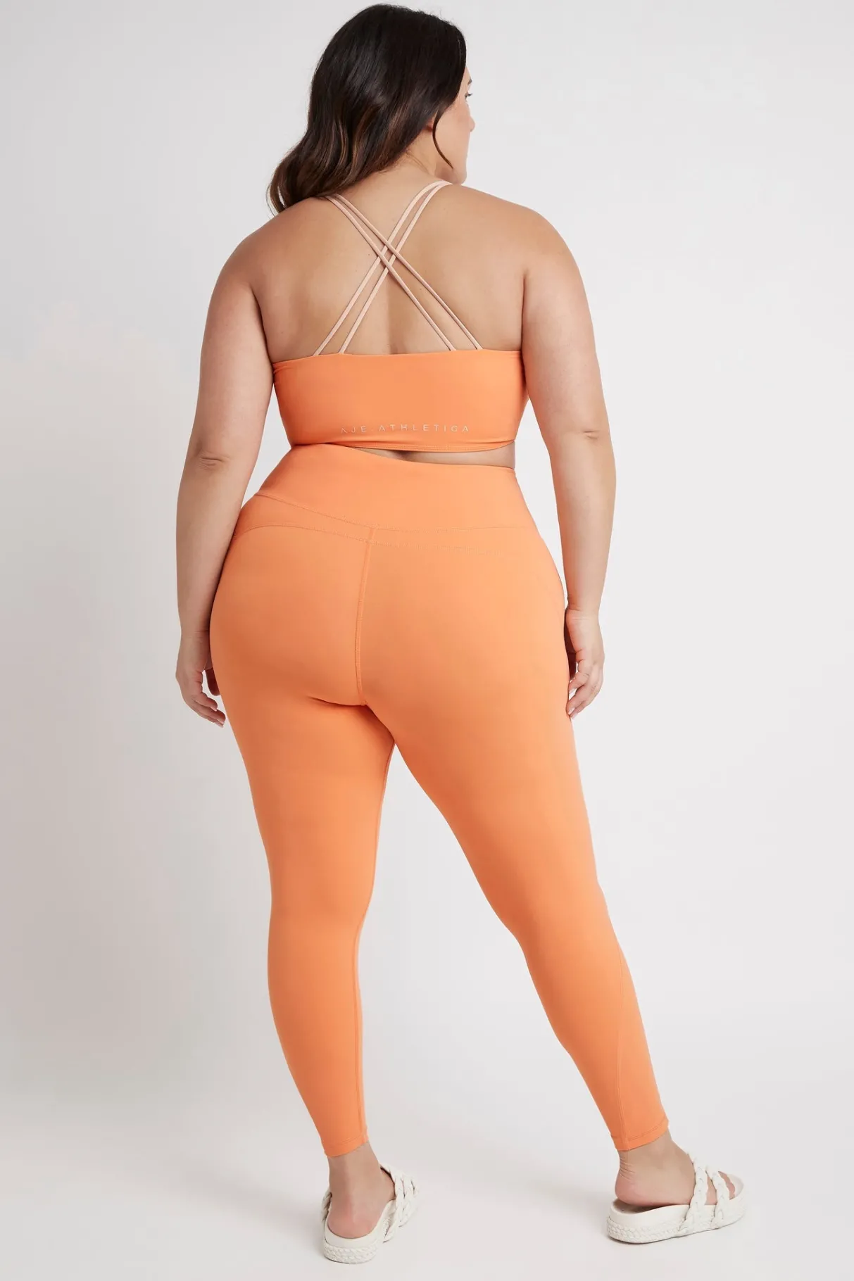 high_rise__logo_legging__12.webp Best Aje ATHLETICA High Rise 7/8 Logo Legging 203 Tangerine Orange-Sand