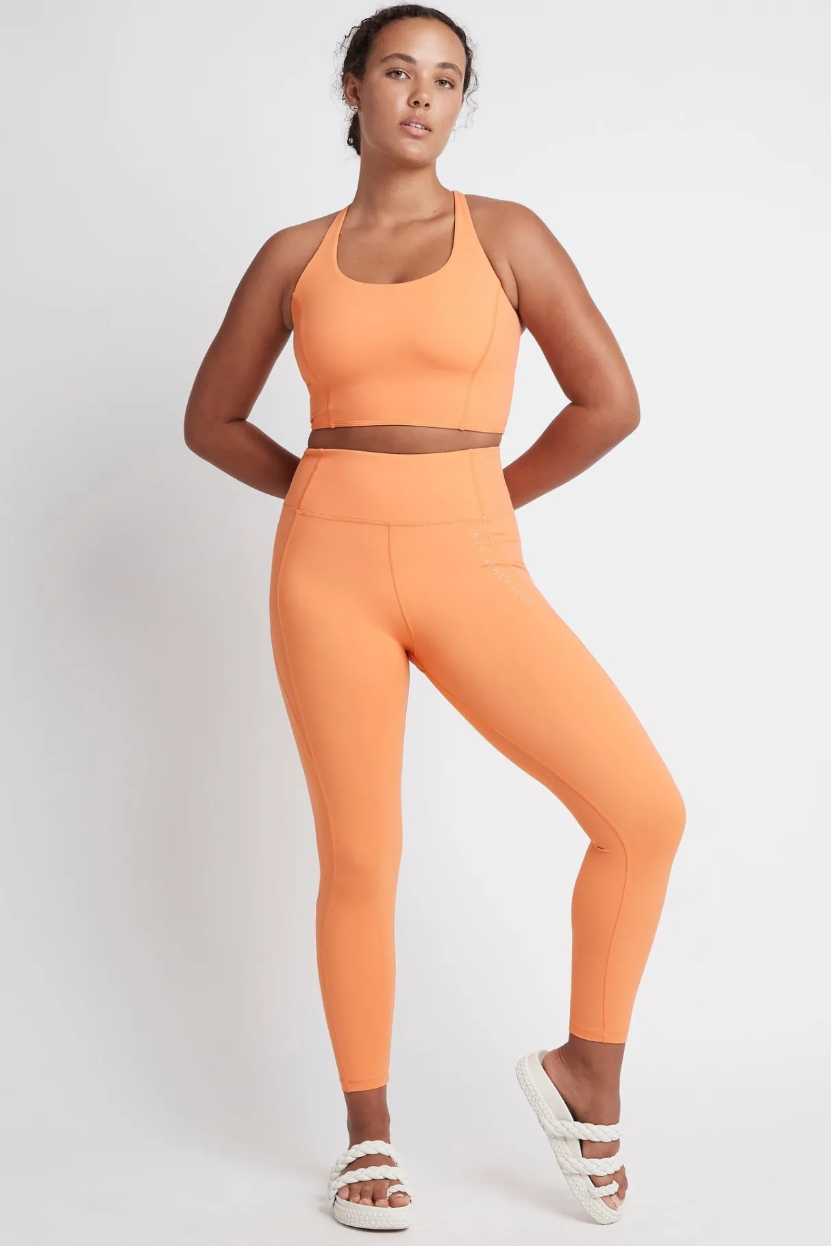 high_rise__logo_legging__5.webp Best Aje ATHLETICA High Rise 7/8 Logo Legging 203 Tangerine Orange-Sand