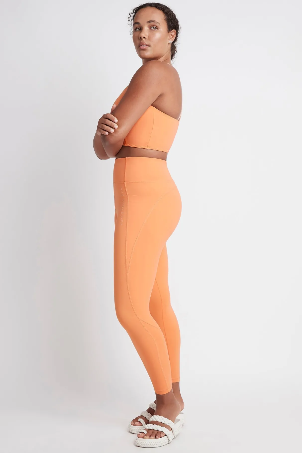 high_rise__logo_legging__6.webp Best Aje ATHLETICA High Rise 7/8 Logo Legging 203 Tangerine Orange-Sand