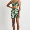 Store Aje ATHLETICA High Rise Bike Shorts 607 Khaki Brushstroke