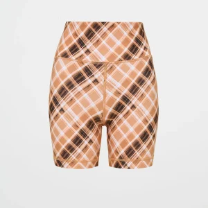 Online Aje ATHLETICA High Rise Bike Shorts 607 Blurred Tan Check