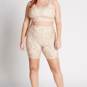 Best Sale Aje ATHLETICA High Rise Bike Shorts 607 Light Ivory Marble