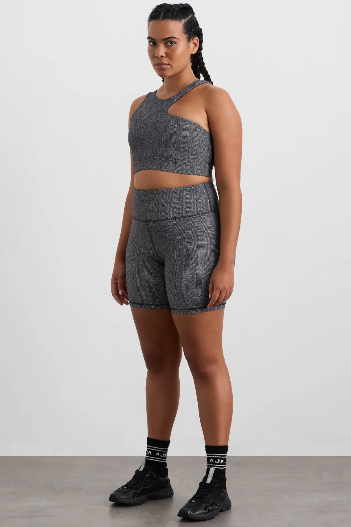 high_rise_bike_shorts__5.webp New Aje ATHLETICA High Rise Bike Shorts 607 Herringbone Print