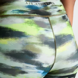 Store Aje ATHLETICA High Rise Bike Shorts 607 Khaki Brushstroke