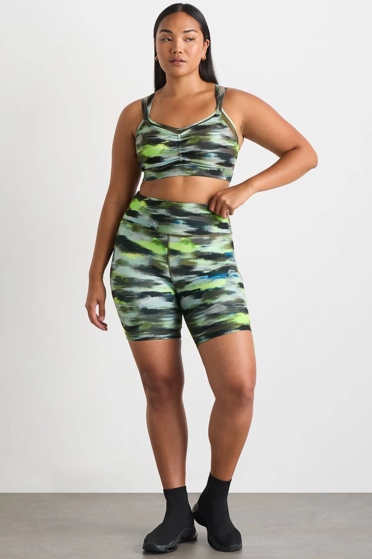 high_rise_bike_shorts__9-3.webp Store Aje ATHLETICA High Rise Bike Shorts 607 Khaki Brushstroke