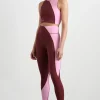 Shop Aje ATHLETICA High Rise Colour Block 7/8 Legging 226 Burnt Burgundy/Bonbon Pink