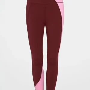 Shop Aje ATHLETICA High Rise Colour Block 7/8 Legging 226 Burnt Burgundy/Bonbon Pink