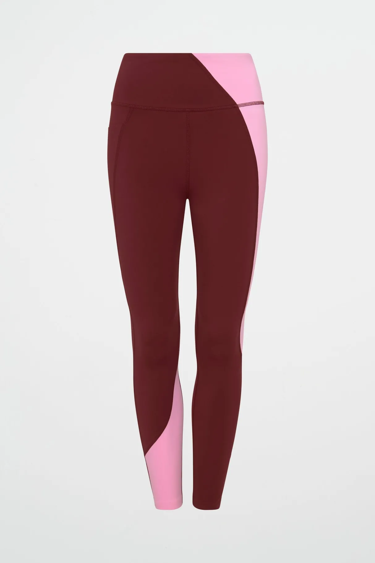 high_rise_colour_block__legging__1.webp Shop Aje ATHLETICA High Rise Colour Block 7/8 Legging 226 Burnt Burgundy/Bonbon Pink