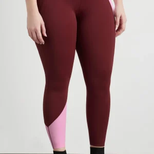 Shop Aje ATHLETICA High Rise Colour Block 7/8 Legging 226 Burnt Burgundy/Bonbon Pink