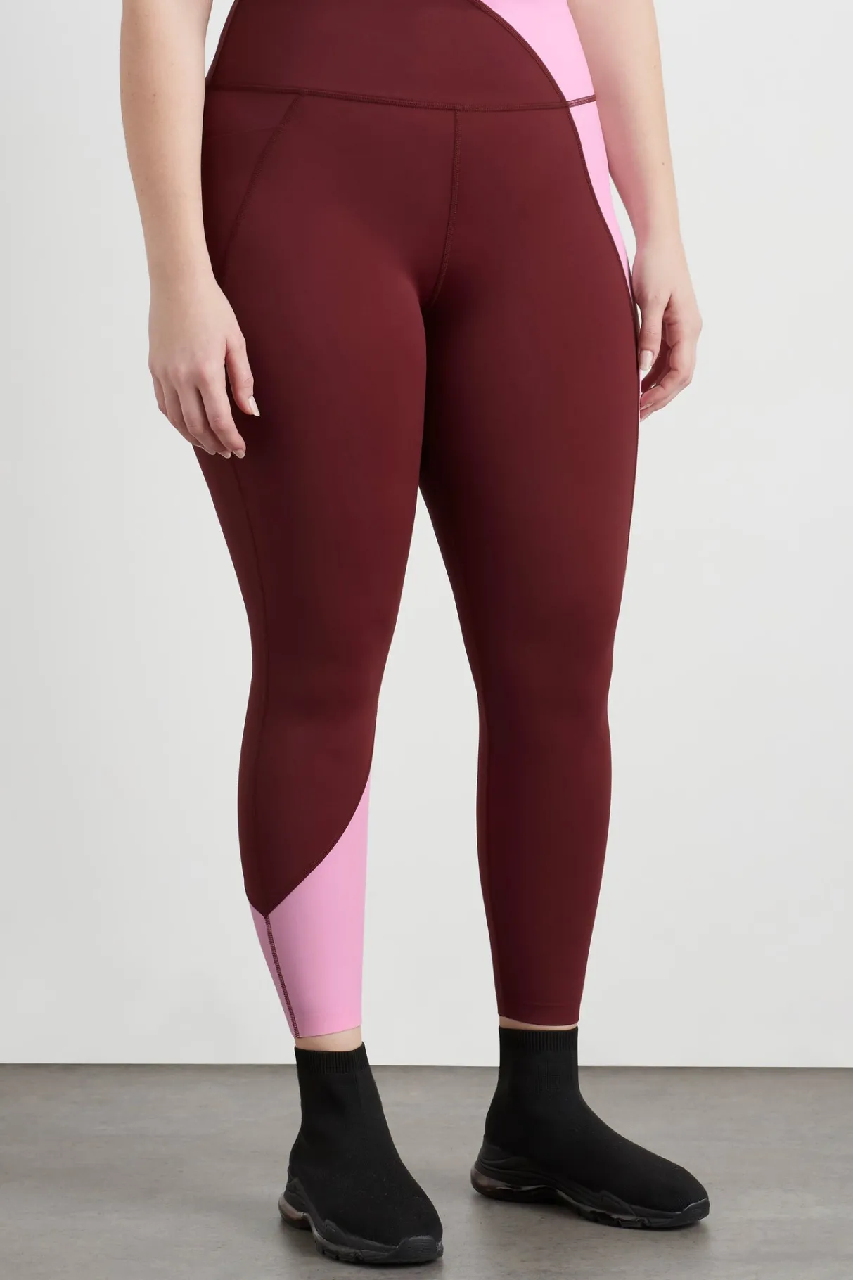 high_rise_colour_block__legging__13.webp Shop Aje ATHLETICA High Rise Colour Block 7/8 Legging 226 Burnt Burgundy/Bonbon Pink