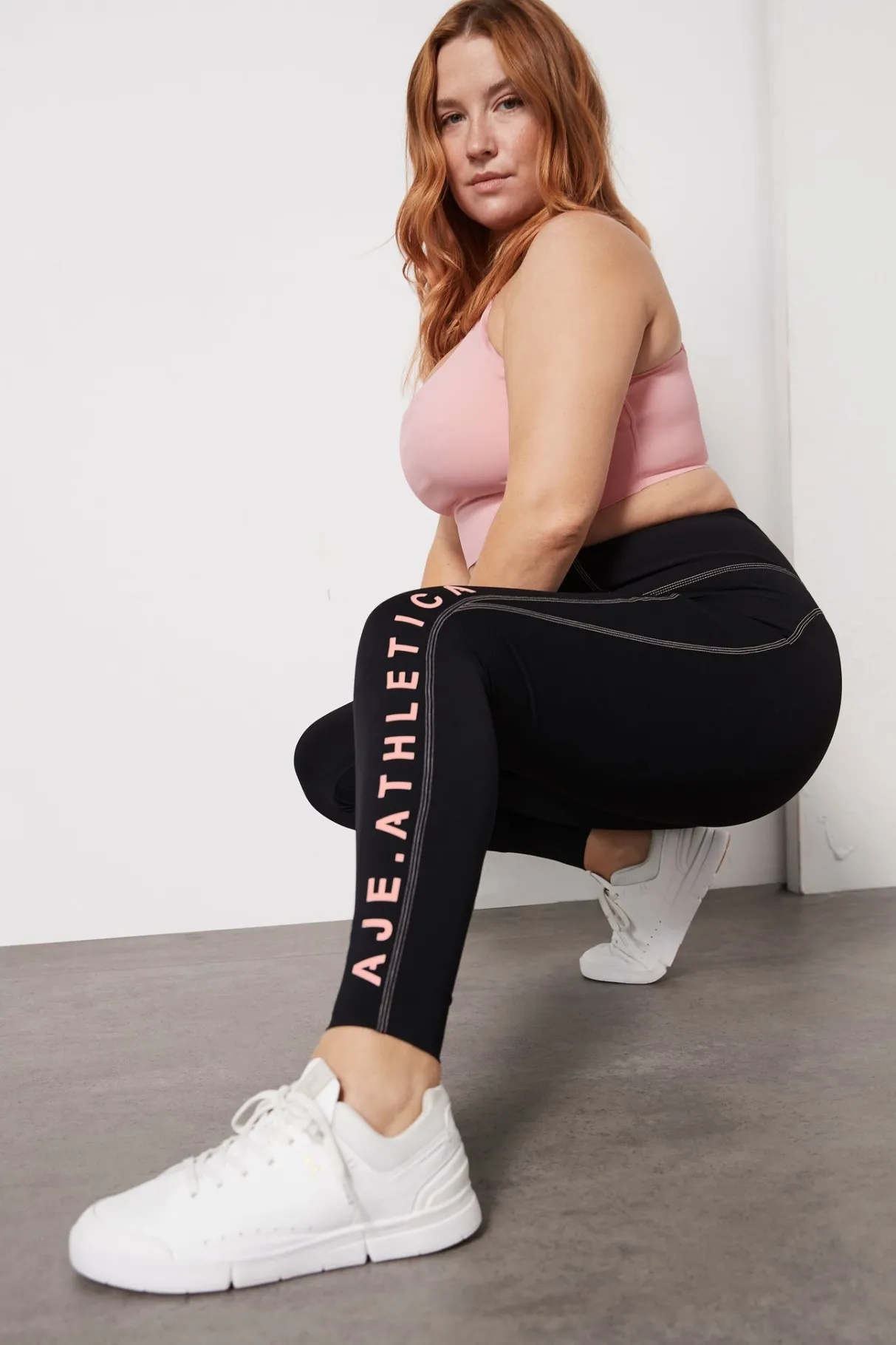 high_rise_contrast_stitch_logo_full_length_legging__10.webp Outlet Aje ATHLETICA High Rise Contrast Stitch Logo Full Length Legging 203 Black/Rose Quartz