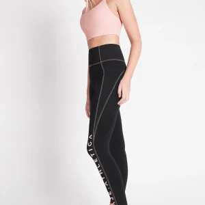 Outlet Aje ATHLETICA High Rise Contrast Stitch Logo Full Length Legging 203 Black/Rose Quartz