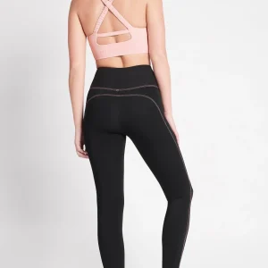 Outlet Aje ATHLETICA High Rise Contrast Stitch Logo Full Length Legging 203 Black/Rose Quartz