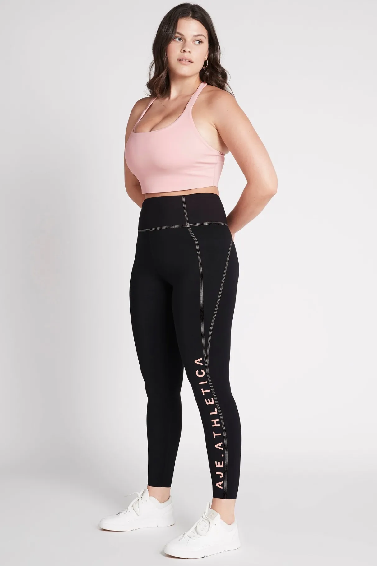 high_rise_contrast_stitch_logo_full_length_legging__6.webp Outlet Aje ATHLETICA High Rise Contrast Stitch Logo Full Length Legging 203 Black/Rose Quartz