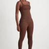 Shop Aje ATHLETICA High Rise Drawstring Full Length Legging 225 Dark Chocolate
