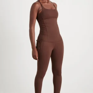 Shop Aje ATHLETICA High Rise Drawstring Full Length Legging 225 Dark Chocolate