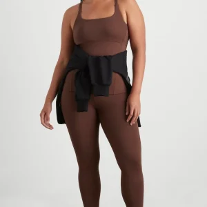 Shop Aje ATHLETICA High Rise Drawstring Full Length Legging 225 Dark Chocolate