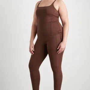 Shop Aje ATHLETICA High Rise Drawstring Full Length Legging 225 Dark Chocolate