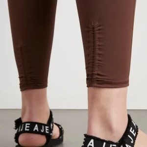 Shop Aje ATHLETICA High Rise Drawstring Full Length Legging 225 Dark Chocolate