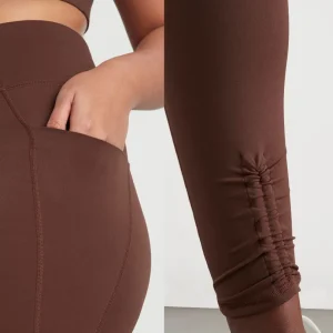 Shop Aje ATHLETICA High Rise Drawstring Full Length Legging 225 Dark Chocolate