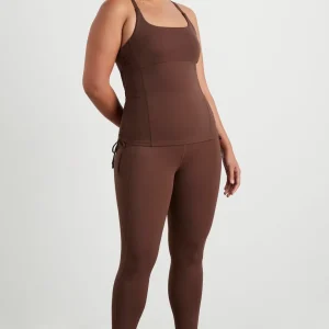 Shop Aje ATHLETICA High Rise Drawstring Full Length Legging 225 Dark Chocolate