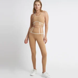 Cheap Aje ATHLETICA High Rise Full Length Bonded Seam Legging 209 Beige/Light Ivory