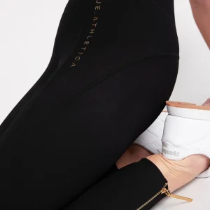 Outlet Aje ATHLETICA High Rise Full Length Zip Rib Legging 216 Black/Gold