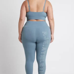 Cheap Aje ATHLETICA High Rise Logo Full Length Legging 206 Storm Blue