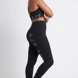 Outlet Aje ATHLETICA High Rise Logo Full Length Legging 206 Black/White