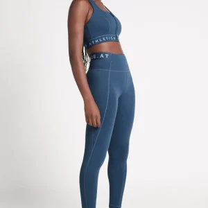 Clearance Aje ATHLETICA High Rise Logotape Full Length Legging 208 Midnight Blue/Steel Blue