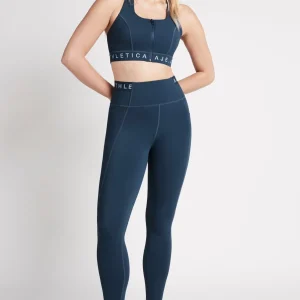 Clearance Aje ATHLETICA High Rise Logotape Full Length Legging 208 Midnight Blue/Steel Blue