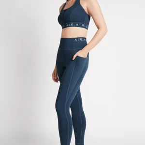 Clearance Aje ATHLETICA High Rise Logotape Full Length Legging 208 Midnight Blue/Steel Blue