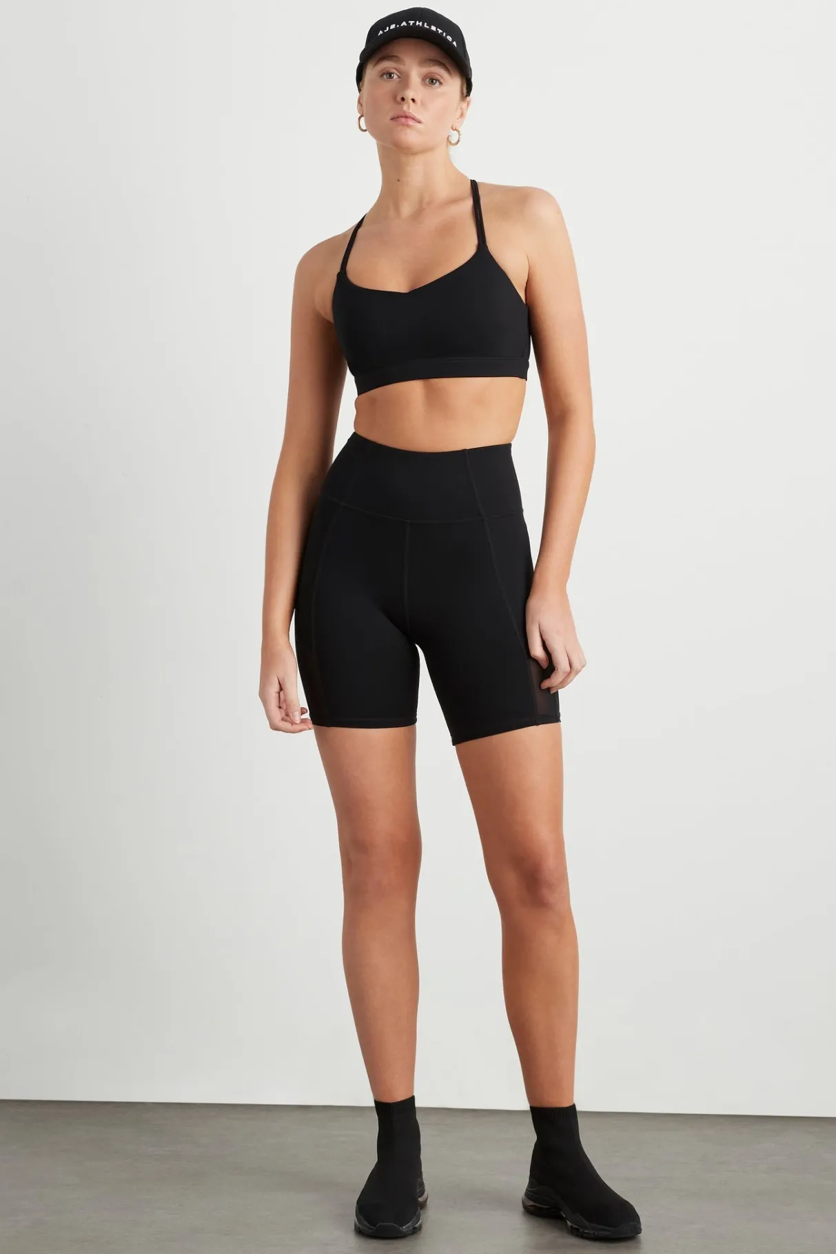 high_rise_mesh_detail_bike_shorts__0.webp Best Sale Aje ATHLETICA High Rise Mesh Detail Bike Shorts 203 Black