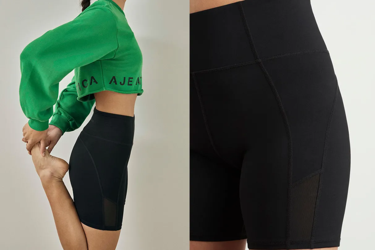 high_rise_mesh_detail_bike_shorts__11.webp Best Sale Aje ATHLETICA High Rise Mesh Detail Bike Shorts 203 Black