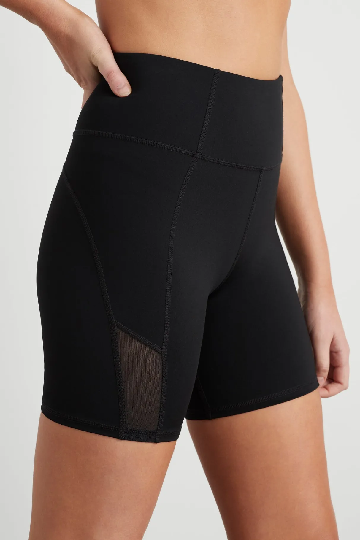 high_rise_mesh_detail_bike_shorts__3.webp Best Sale Aje ATHLETICA High Rise Mesh Detail Bike Shorts 203 Black