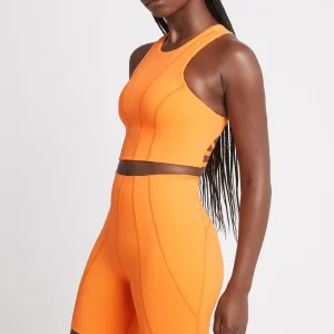 Best Sale Aje ATHLETICA High Rise Mid Length Bike Short 615 Orange