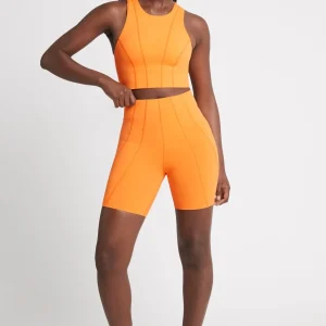 Best Sale Aje ATHLETICA High Rise Mid Length Bike Short 615 Orange