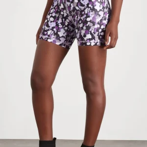 New Aje ATHLETICA High Rise Mid Length Bike Shorts 607 Lavender Painted Freeform