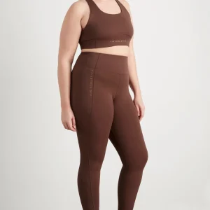 Best Aje ATHLETICA High Rise Perforated Hem Full Length Legging 227 Dark Chocolate