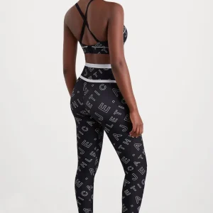 New Aje ATHLETICA High Rise Piping 7/8 Legging 230 Black Fineline Logo