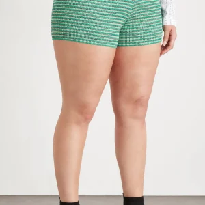 Cheap Aje ATHLETICA High Rise Striped Knit Bike Shorts 625 Mint Green/Multi
