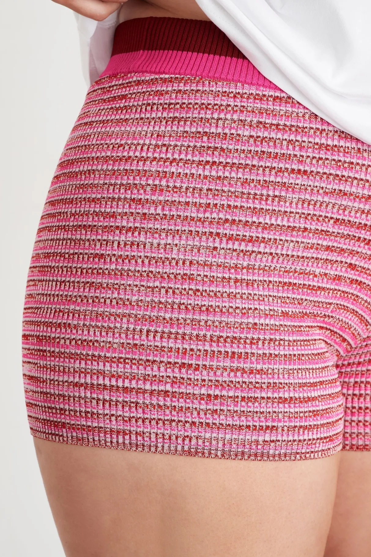 high_rise_striped_knit_bike_shorts__2-1.webp Best Sale Aje ATHLETICA High Rise Striped Knit Bike Shorts 625 Berry/Multi