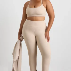 Shop Aje ATHLETICA High Waist Split Hem Legging 205 Latte Beige