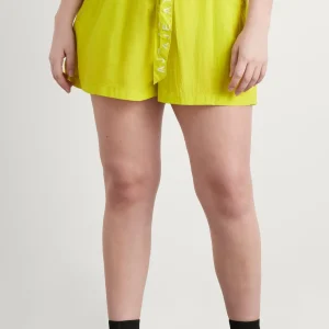 Flash Sale Aje ATHLETICA High Waisted Belted Shorts 608 Citrus Yellow/Wht