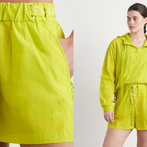 Flash Sale Aje ATHLETICA High Waisted Belted Shorts 608 Citrus Yellow/Wht